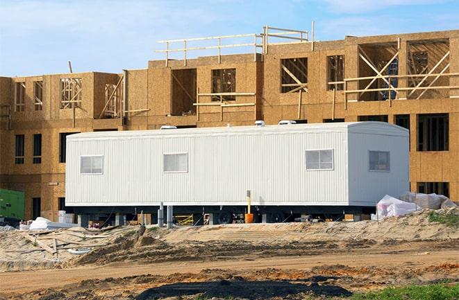 rental office trailers at a construction site in Lansing, MI